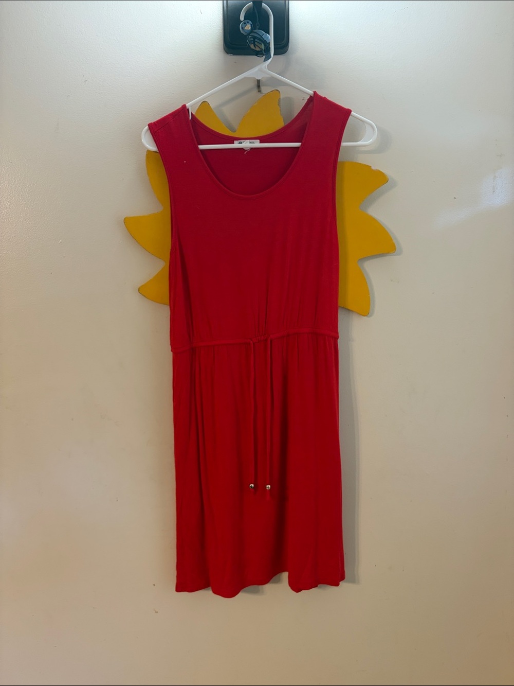 Michael Taylor Red Sleeveless Drawstring Dress Sz. M